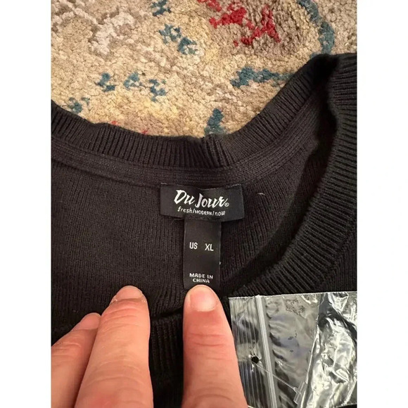 NWT Du Jour Fresh Modern Now Knit Ruffle Sweater Size XL - Picture 4 of 7